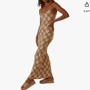 Checked maxi dress